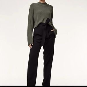 Aritzia Wilford Black Tie Crop Pants